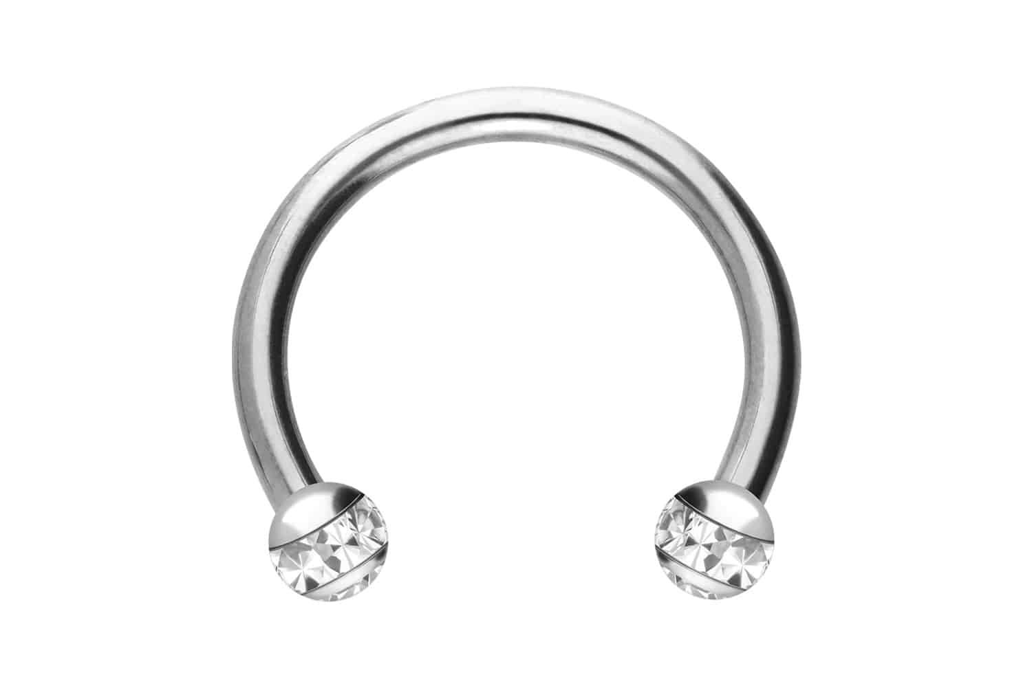 Chirurgenstahl Hufeisenring Piercing EPOXY-RING-KUGELN + KRISTALLE